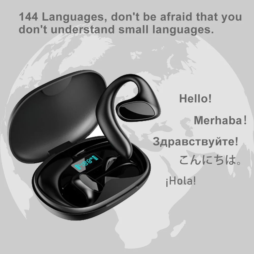 Live Translator Earbuds - Real-Time Two-Way Communication in 144 Languages and Music