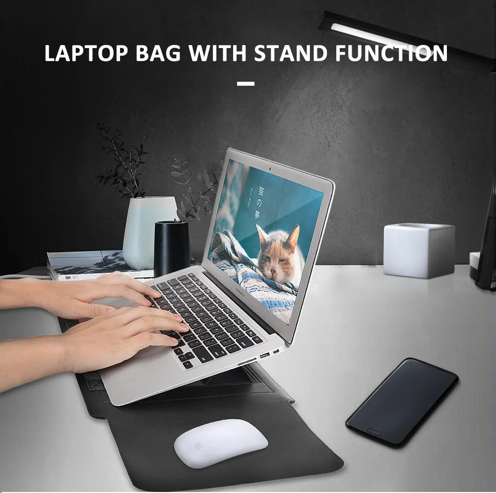 4-in-1 Laptop Sleeve - Slim Protective Case with Stand Function