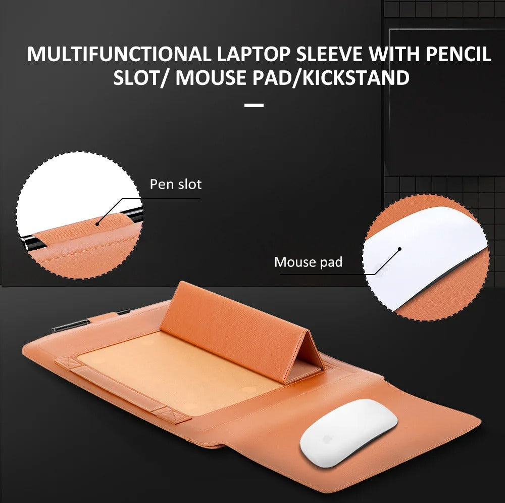 4-in-1 Laptop Sleeve - Slim Protective Case with Stand Function