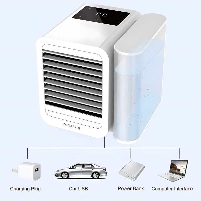 MicroCool Mini Air Conditioner Portable Evaporative Swamp Cooler with 1000ml Water Tank