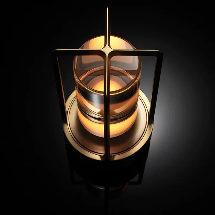 Ambient Lantern Cordless Rechargeable Small Night Table Lamp Gold