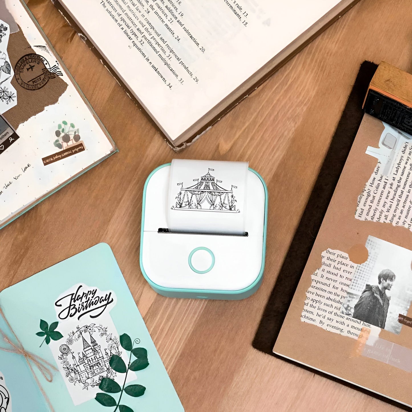 Compact Mini Printer - Portable Sticker Maker for Photos and Notes