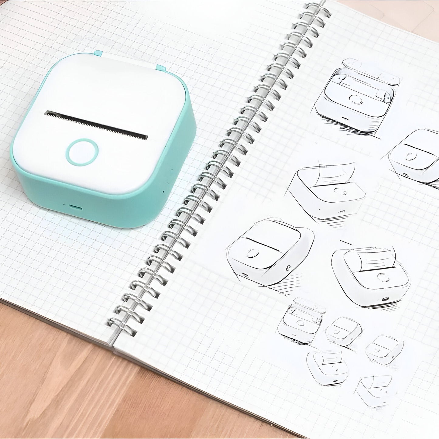 Compact Mini Printer - Portable Sticker Maker for Photos and Notes