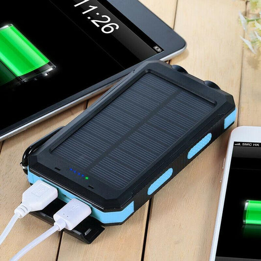 2x 500000mAh Solar Charger Waterproof Power Bank External